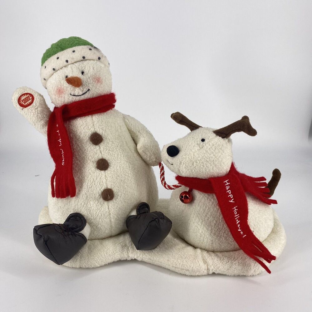 2004 Hallmark Jingle Pals Snow What Fun Snowman Dog Animated Musical WORKS